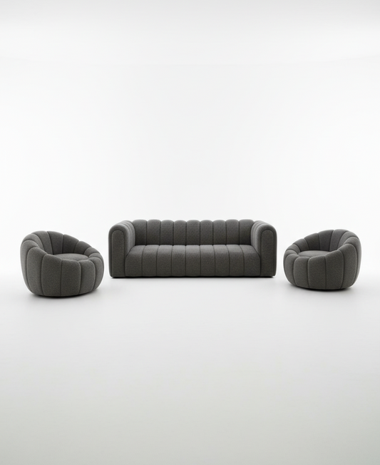 Gray sofa set on a white background